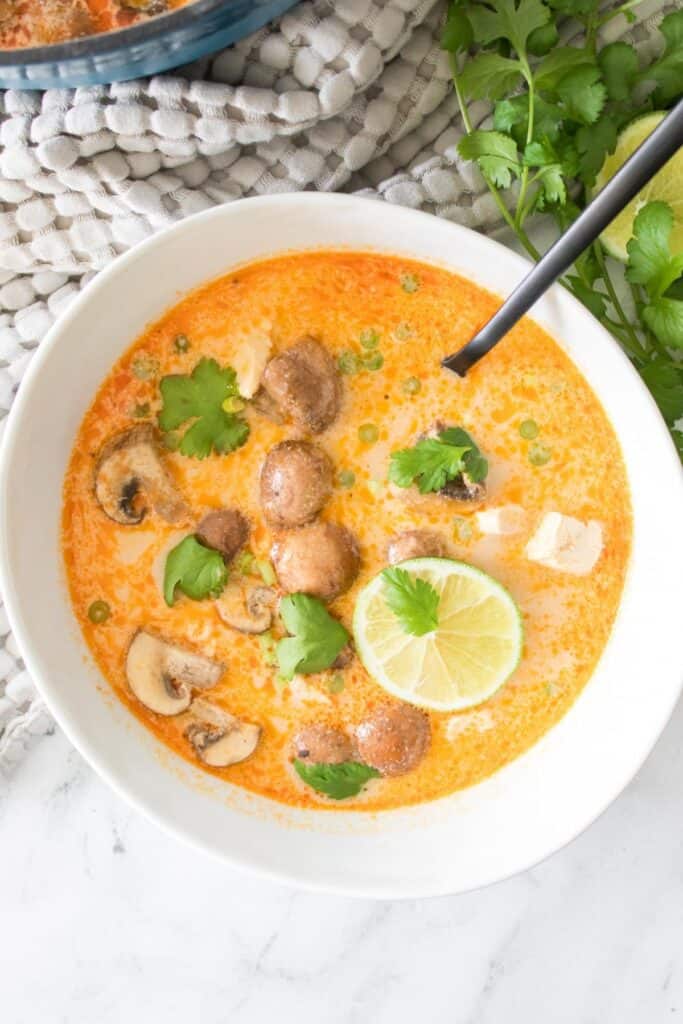 Easy Tom Kha Soup (Thai Chicken Coconut Soup) - Gimme Soup