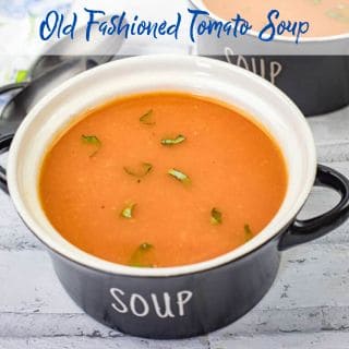 Old Fashioned Tomato Soup in a bowl.